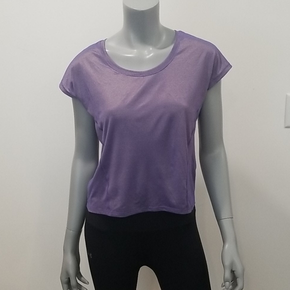 Lululemon sweaty or not crop tee purple size 2 - Picture 3 of 6